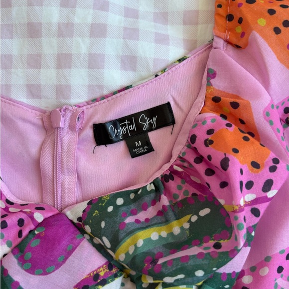 Colorful Ruffle Sleeve Dress - Picture 2 of 2